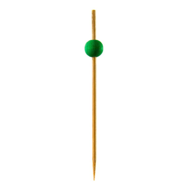 Green Coloured Ball Bamboo Skewer - 110mm