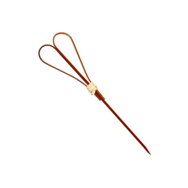 Bamboo Looped Heart Red Skewer - 120mm