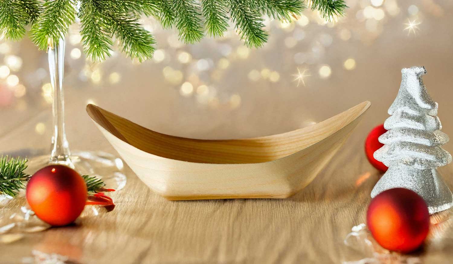 Festive Appetiser Ideas Served in Bamboo Boats